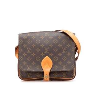 LOUIS VUITTON Authentic Brown Monogram Leather Shoulder Bag